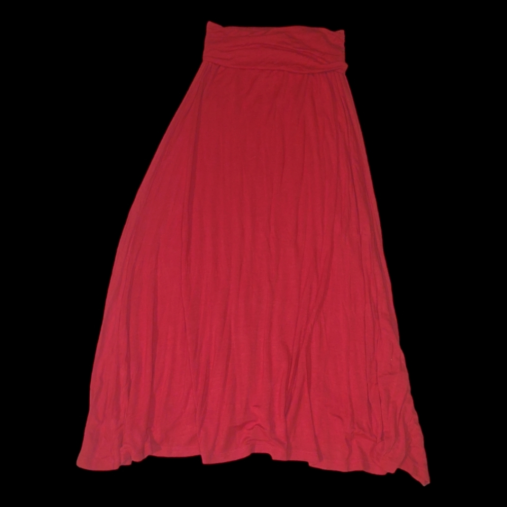 Red maxi skirt